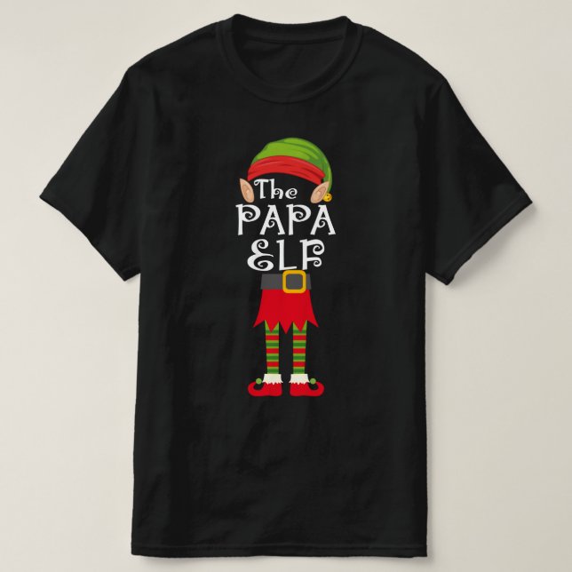 T-shirt famille papa elf appariement noël (Design devant)