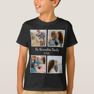T-shirt Famille personnalisée 4 photo collage modèle