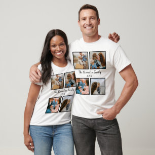 T-shirt Famille personnalisée 4 photo collage modèle