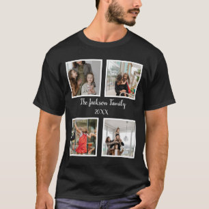 T-shirt Famille personnalisée 4 photo collage modèle