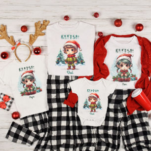 T-shirt Famille personnalisée Correspondant Elfe de Noël