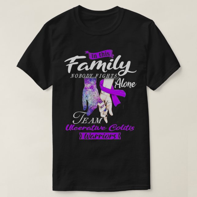 T-shirt Famille Personne ne combat seul Équipe Ulcerative  (Design devant)