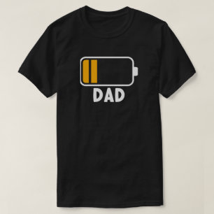 T-shirt Famille "Pile faible de Papa" Hommes Noir