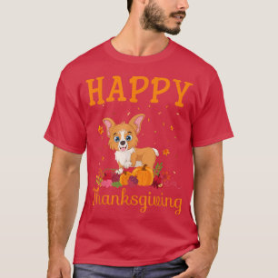 T-shirt Famille Retro Corgi Bon thanksgiving de jumelage