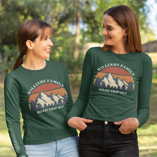 T-shirt Famille Réunion Route Voyage Mountain Sunset Custo