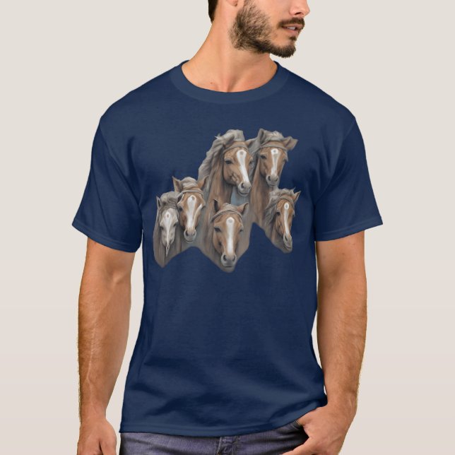 T-shirt Famille Si Beautiful Horses (Devant)
