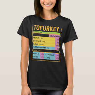 T-shirt Famille Thanksgiving Funny Tofurkey Nutrition Fich