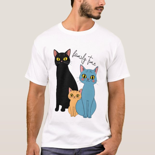 T-shirt FAMILLE TIME chats amateurs (Devant)