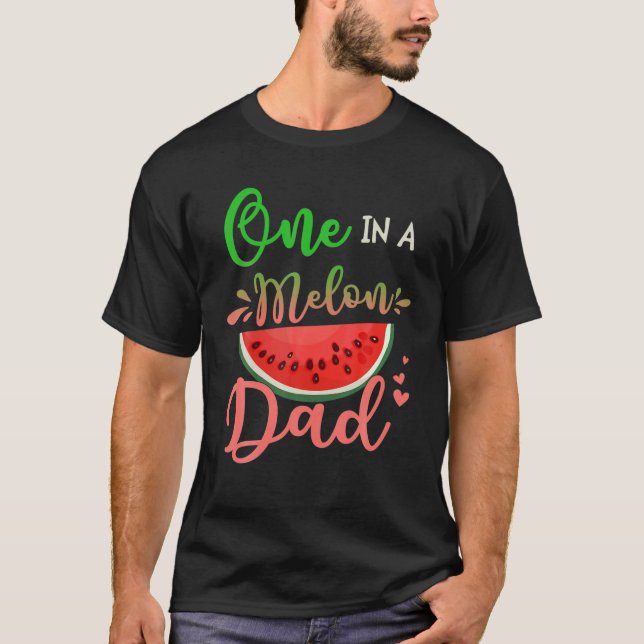 T-shirt Famille Un Dans Un Père Melon Fête Anniversaire Co (Devant)