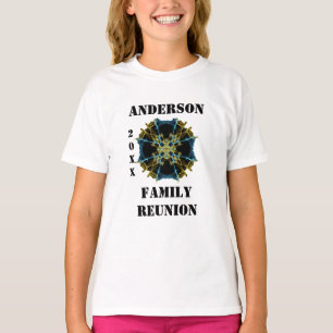 T-shirt Famille unique Kaleidoscope Gold Blue Réunion