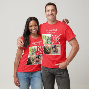 T-shirt Famille Unique Personnalisée En Amour Photo Collag