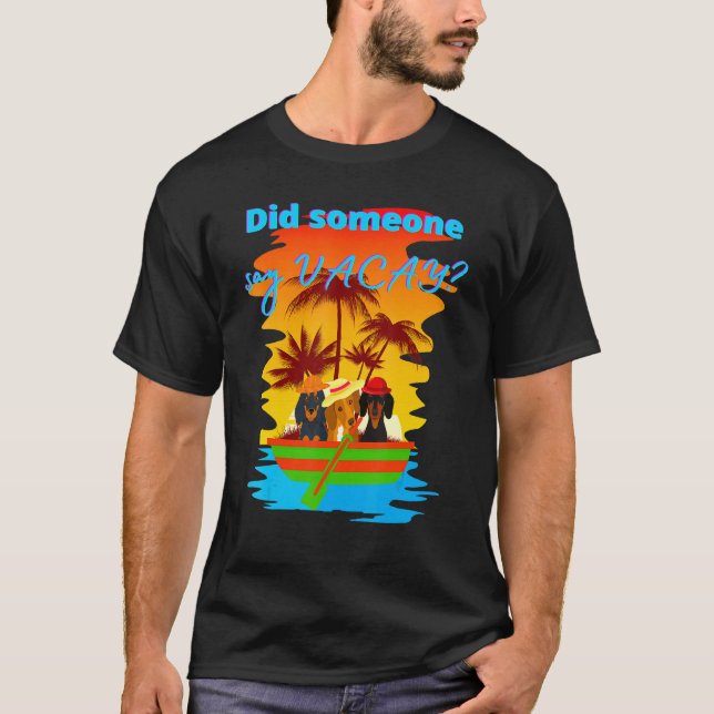 T-shirt Famille Vacay Doxie Pups mignonne Dachshund drôle  (Devant)