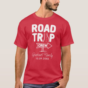 T-shirt Famille Voyage d'équipage Typographie RV Camper Vo