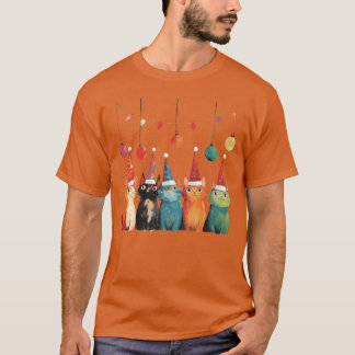 T-shirt Famille Whimsical Christmas Cats