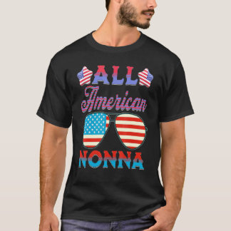 T-shirt Family  All American Nonna Us 4th Of July Patrioti