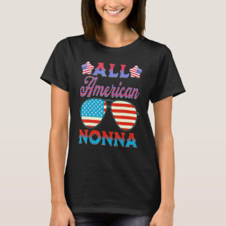 T-shirt Family  All American Nonna Us 4th Of July Patrioti