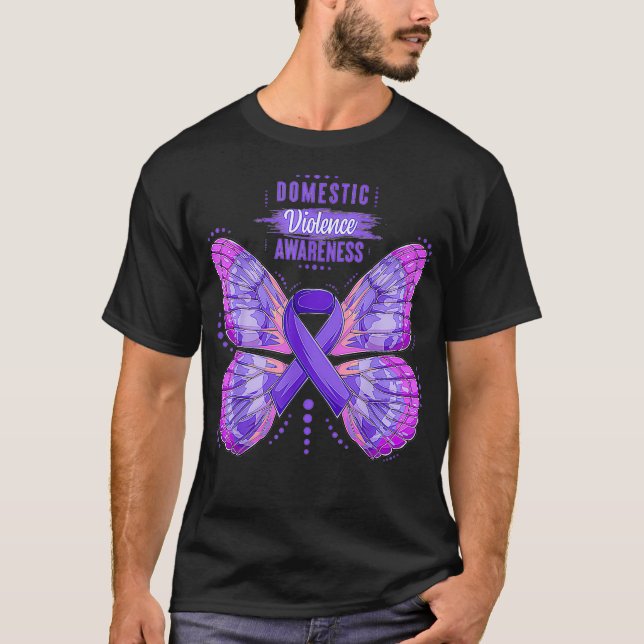 T-shirt Family Domestic Violence Awareness Purple Ribbon b (Devant)