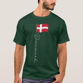 T-shirt Family Heritage Gifts Denmark Signature Flag Pole 