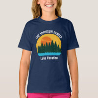 Family Lake Trip Cute Sunset Enfants Customisés