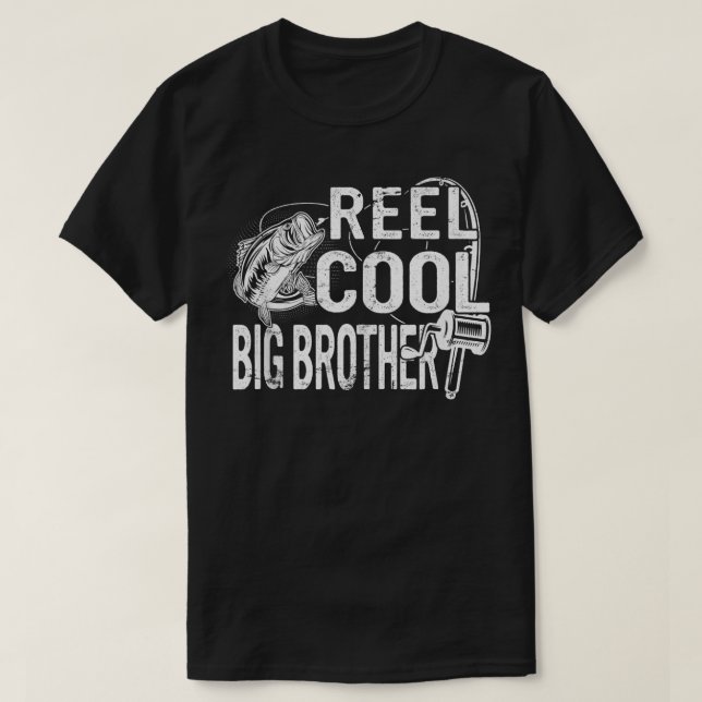 T-shirt Family Lover Reel Cool Big Brother Fishing Fisher (Design devant)