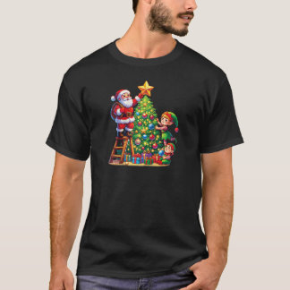T-shirt Family Matching Santa Elf Squad Decorating Christm