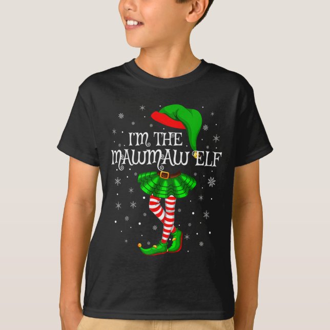 T-shirt Family Matching Women Girls I'm The Mawmaw Elf Chr (Devant)