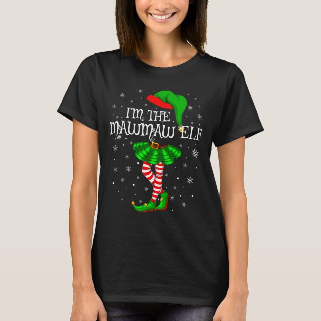T-shirt Family Matching Women Girls I'm The Mawmaw Elf Chr (Devant)