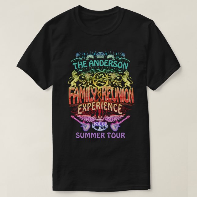 T-shirt Family Reunion Band Retro les années 70 Concert Lo (Design devant)
