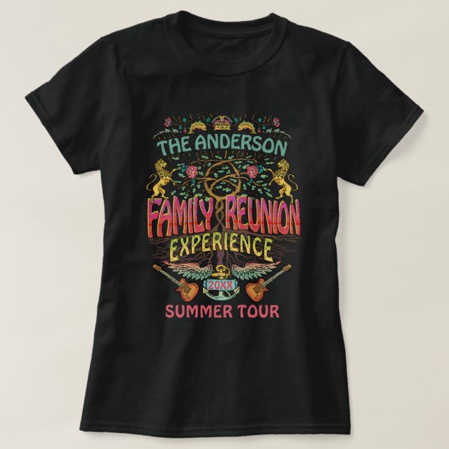 T-shirt Family Reunion Band Retro les années 70 Concert No (Design devant)