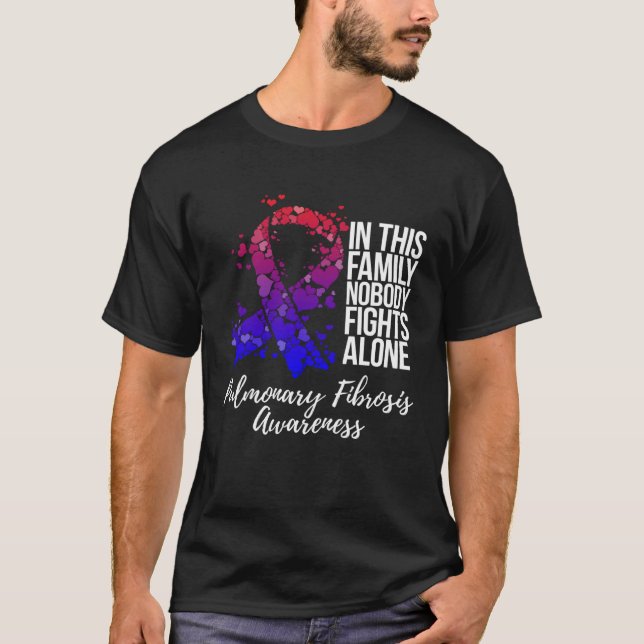 T-shirt Family Support Pulmonary Fibrosis Awareness (Devant)