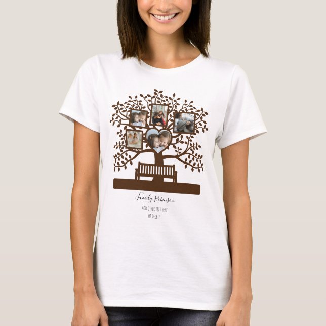 T-shirt Family Tree Photo Collage Modèle Personnalisé (Devant)