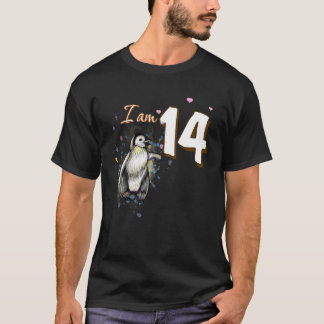 T-shirt Fan de manchot mignon pour 14e anniversaire