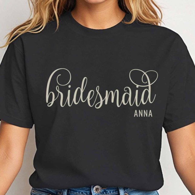 T-shirt Fancy Off-White Script Bridesmaid Bachelorette (Créateur téléchargé)
