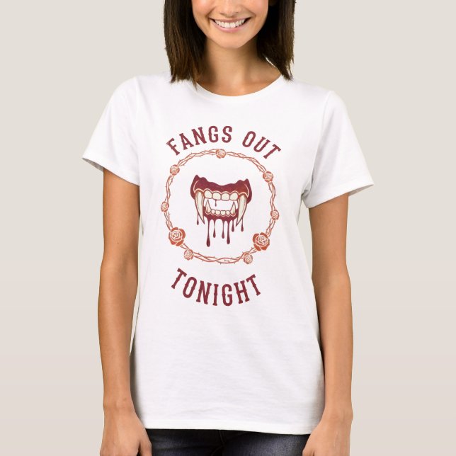 T-shirt Fangs Out Tonight  (Devant)