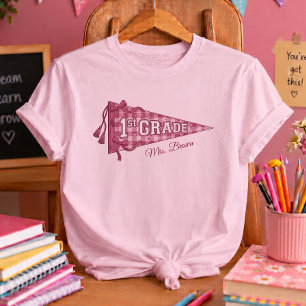 T-shirt Fanion personnalisé de 1re année d'école Enseignan