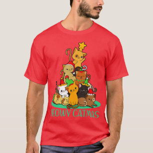 T-shirt Fantaisie Chats Noël Arbre Joyeux Noël