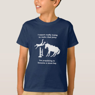 T-shirt Fantaisie Cheval Jumping Stunt Garçon En Formation
