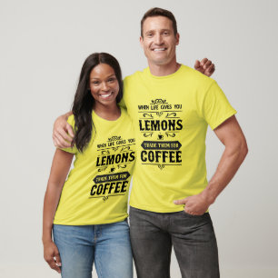 T-shirt Fantaisie citron vie mot art café