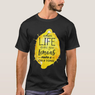 T-shirt Fantaisie Citrons Gin Tonic Lover Citation à boire