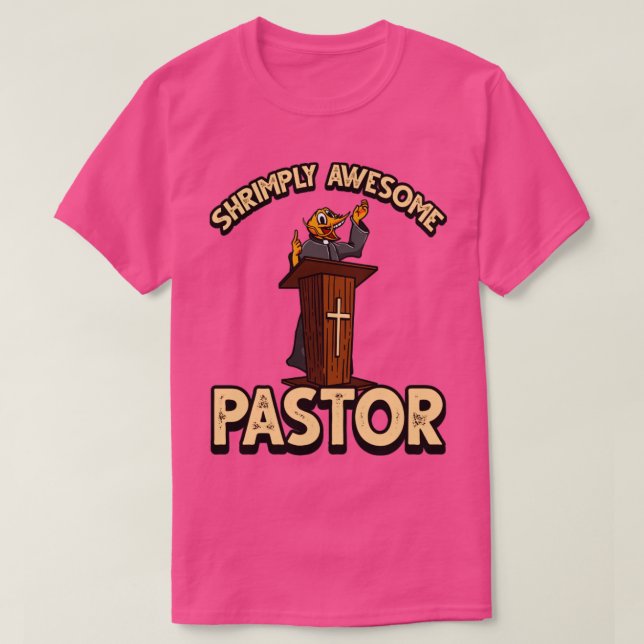 T-shirt Fantaisie crevettes paillettes pour Pasteur chréti (Design devant)