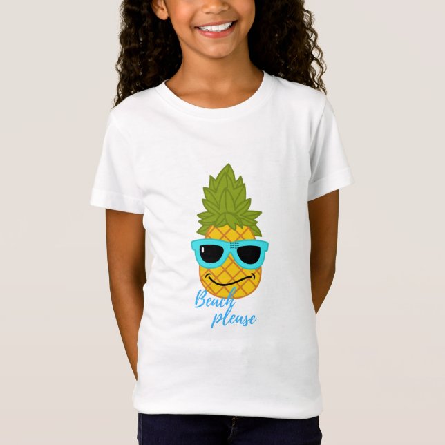 T-Shirt Fantaisie D'Ananas Avec Lunettes De Soleil Été (Devant)