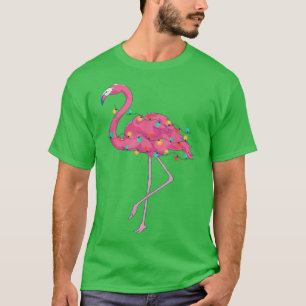 T-shirt Fantaisie de Noël Flamant rose rose Tropical Noël