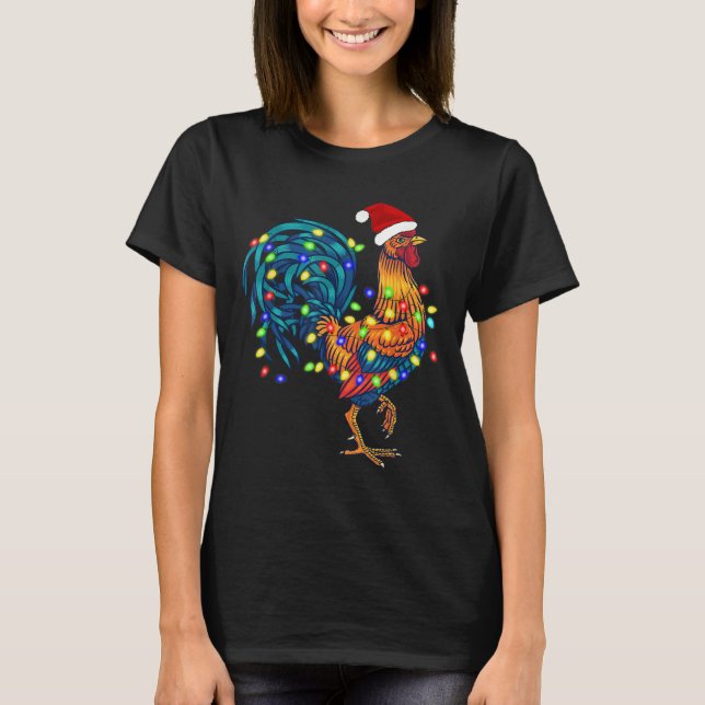 T-shirt Fantaisie de poulet rôti feux de Noël Pyjama Farm (Devant)