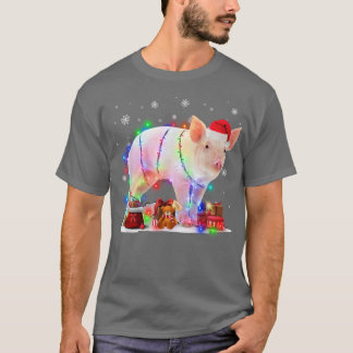T-shirt Fantaisie des lumières de Noël des cochons Noël Py