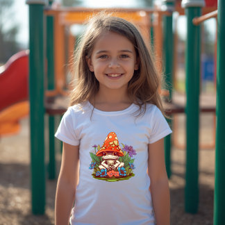 T-Shirt Fantaisie Florale de Grenouille de Champignon Mign