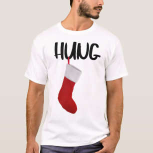 T-shirt Fantaisie Hommes Noël Se Stocking bien Hung T-Shir