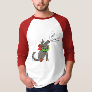 T-shirt Fantaisie Loup Noël Joyeux Howlidays Holiday