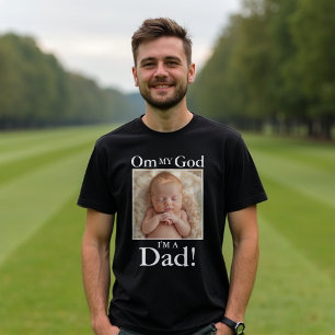 T-shirt Fantaisie New Papa Shirt - Custom Baby Photo Tee