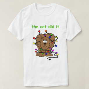 T-shirt Fantaisie Noël Chemise Chien Animaux de chat