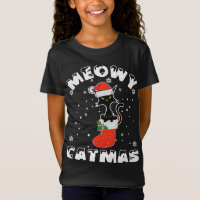 Fantaisie Noire Chat lumières de Noël Joyeux Meowy